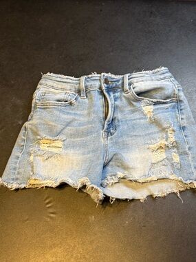 Altar’d State Light Wash Distressed Denim Shorts
